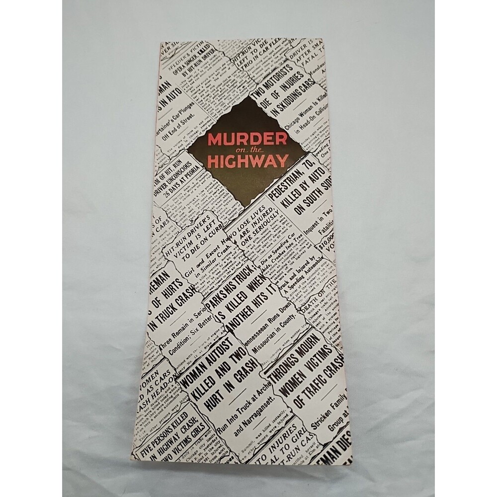 Murder On The Highway Brochure Pamphlet